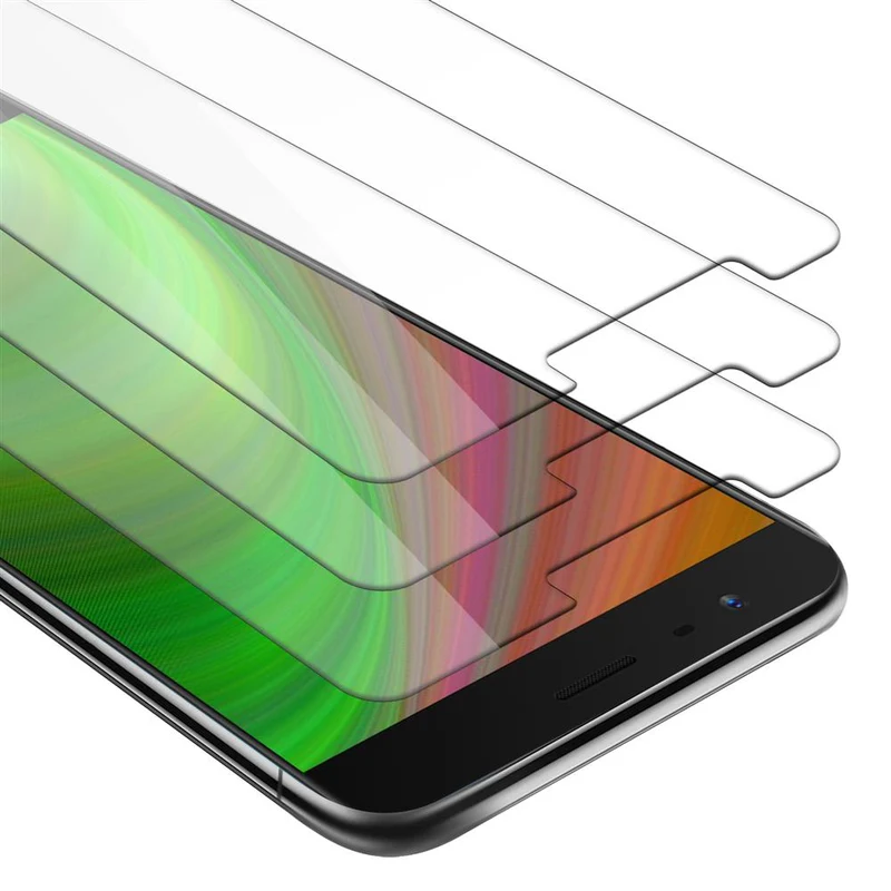 Cadorabo 3x Panzer Folie kompatibel mit OnePlus 3 / 3T - Schutzfolie 3er Pack Gehärtetes (Tempered) Display-Schutzglas in 9H Härte mit 3D Touch Kompatibilität