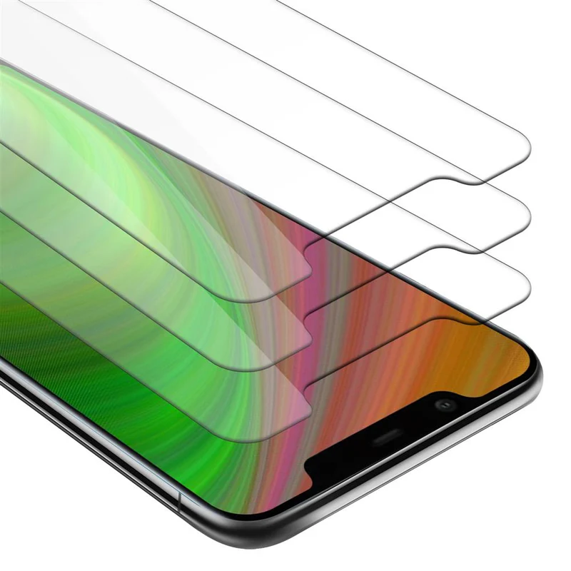 Cadorabo 3x Panzer Folie kompatibel mit Nokia 7,1 - Schutzfolie 3er Pack Gehärtetes (Tempered) Display-Schutzglas in 9H Härte mit 3D Touch Kompatibilität