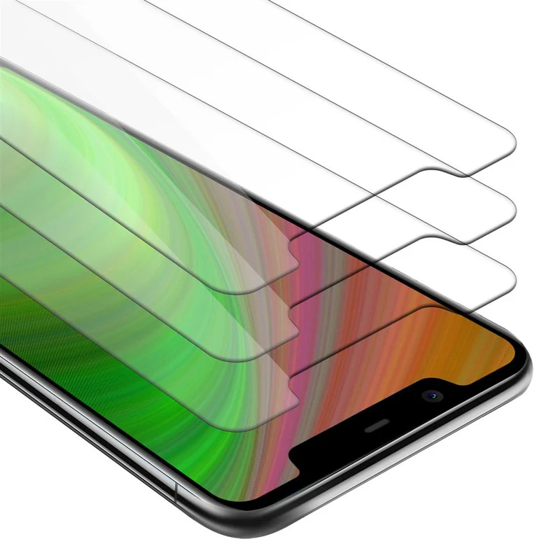 Cadorabo 3x Panzer Folie kompatibel mit Nokia 5.1 PLUS / X5 - Schutzfolie 3er Pack Gehärtetes (Tempered) Display-Schutzglas in 9H Härte mit 3D Touch Kompatibilität