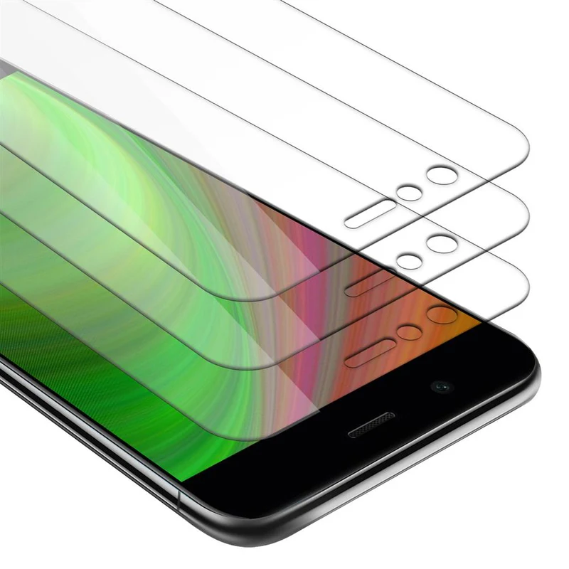 Cadorabo 3x Panzer Folie kompatibel mit Huawei NOVA 2 - Schutzfolie 3er Pack Gehärtetes (Tempered) Display-Schutzglas in 9H Härte mit 3D Touch Kompatibilität