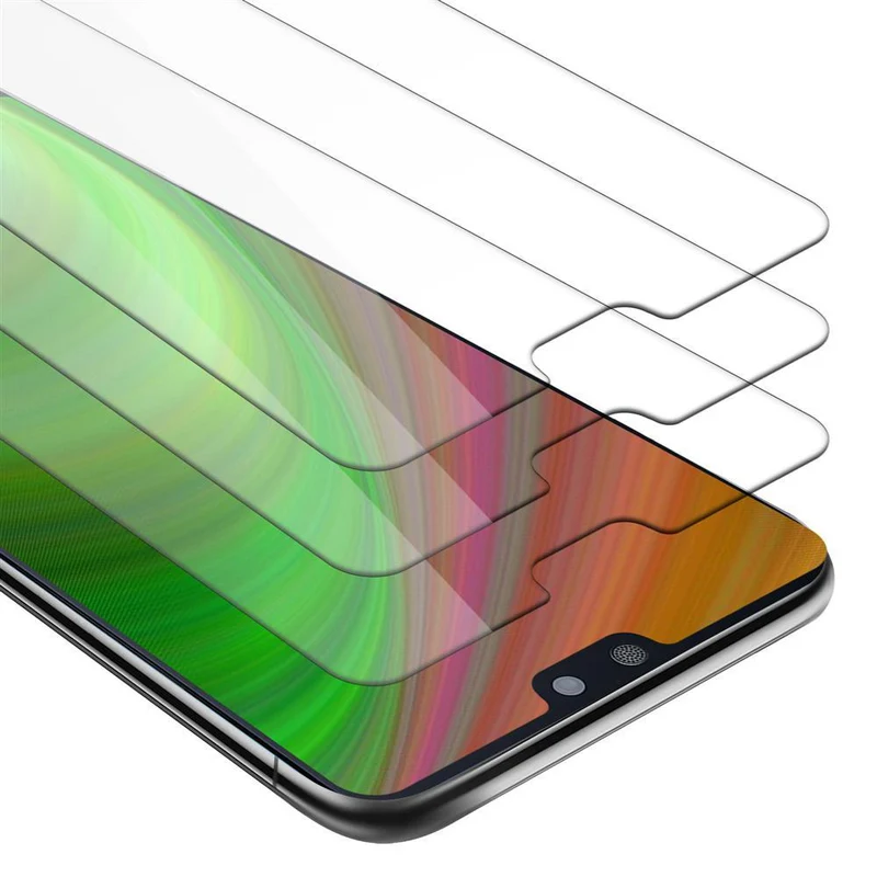 Cadorabo 3x Panzer Folie kompatibel mit Huawei P20 - Schutzfolie 3er Pack Gehärtetes (Tempered) Display-Schutzglas in 9H Härte mit 3D Touch Kompatibilität