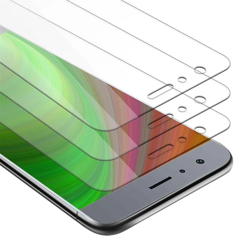 Cadorabo 3x Panzer Folie kompatibel mit Honor 9 - Schutzfolie 3er Pack Gehärtetes (Tempered) Display-Schutzglas in 9H Härte mit 3D Touch Kompatibilität