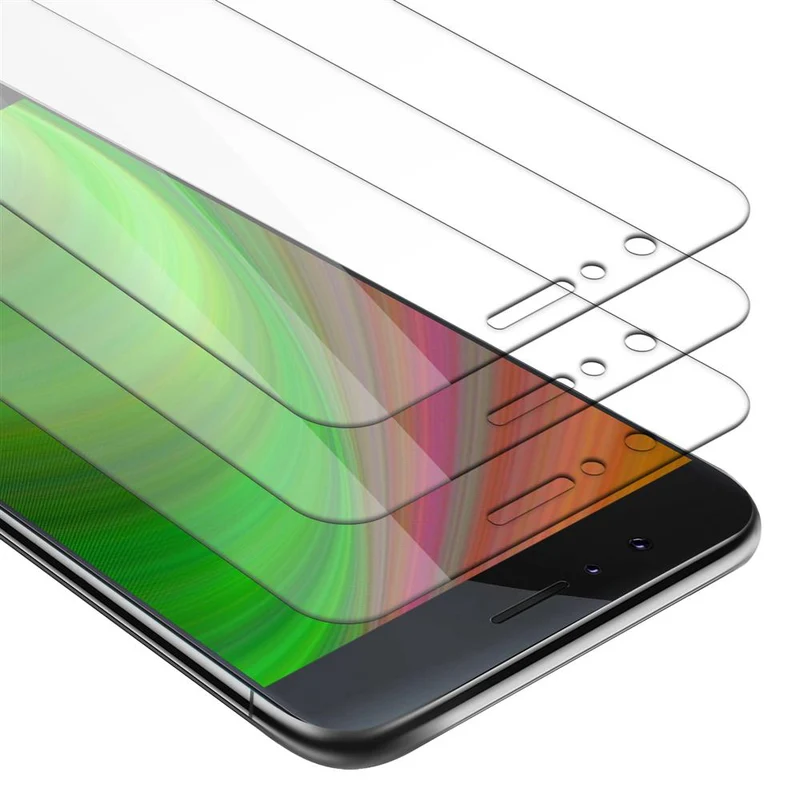 Cadorabo 3x Panzer Folie kompatibel mit Honor 8 / 8 PREMIUM - Schutzfolie 3er Pack Gehärtetes (Tempered) Display-Schutzglas in 9H Härte mit 3D Touch Kompatibilität