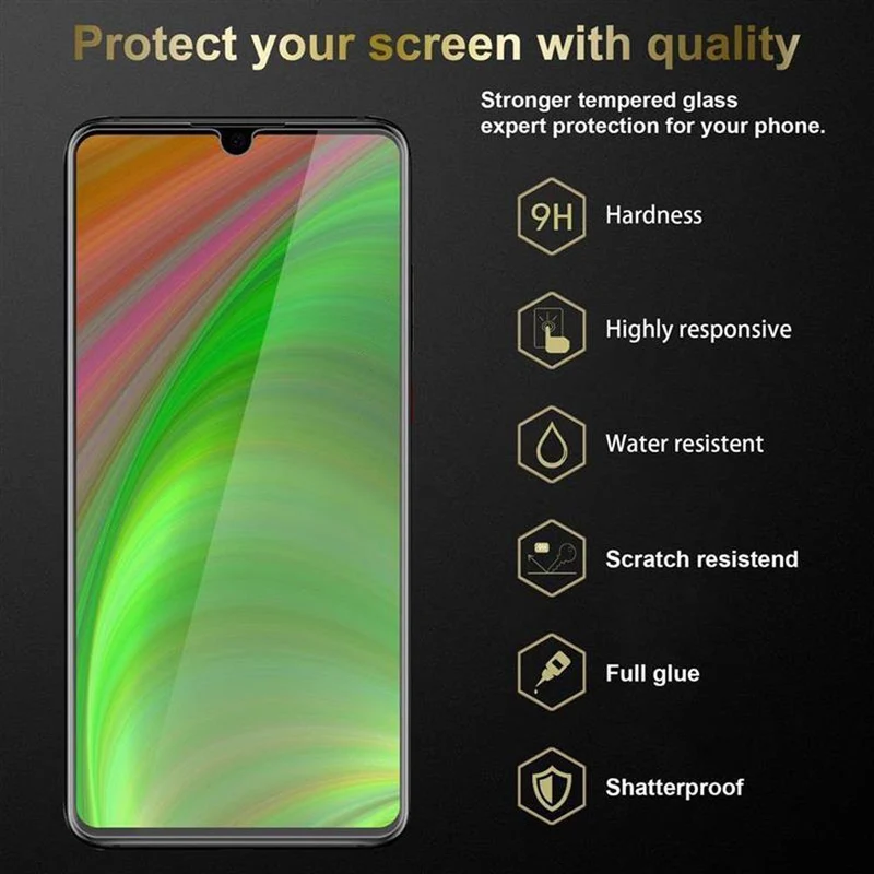 Cadorabo 3x Panzer Folie kompatibel mit Honor 10 LITE / Huawei P SMART 2019 - Schutzfolie 3er Pack Gehärtetes (Tempered) Display-Schutzglas in 9H Härte mit 3D Touch Kompatibilität