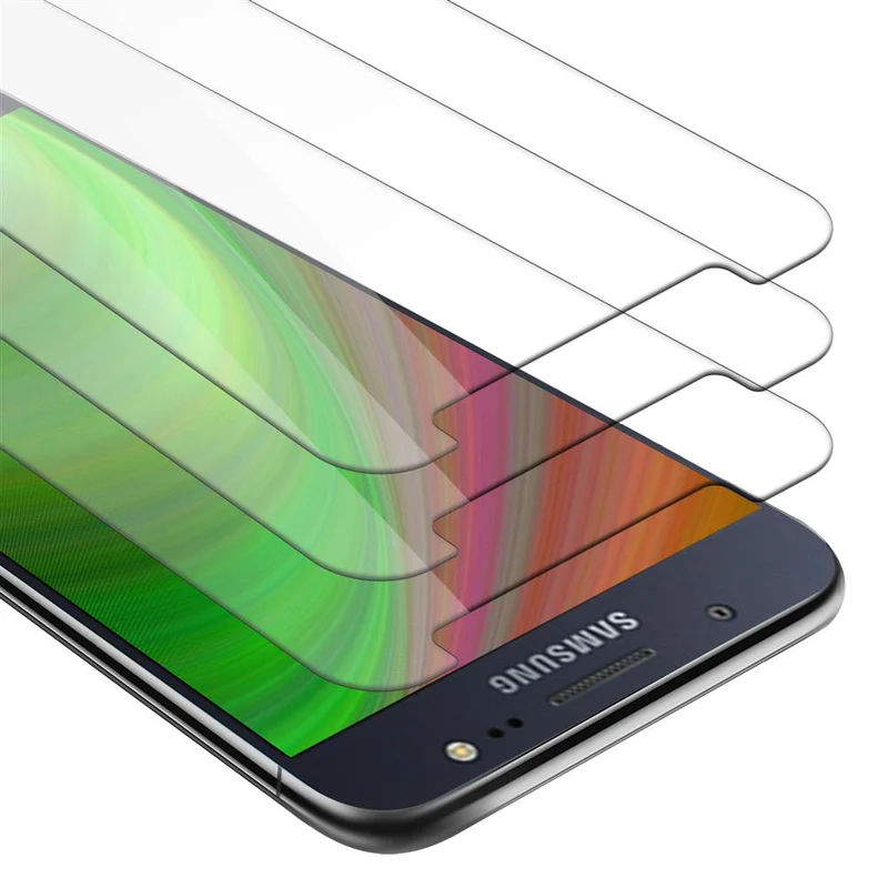 Cadorabo 3x Panzer Folie kompatibel mit Samsung Galaxy J5 2016 - Schutzfolie 3er Pack Gehärtetes (Tempered) Display-Schutzglas in 9H Härte mit 3D Touch Kompatibilität