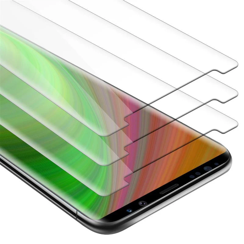 Cadorabo 3x Panzer Folie kompatibel mit Samsung Galaxy NOTE 8 - Schutzfolie 3er Pack Gehärtetes (Tempered) Display-Schutzglas in 9H Härte mit 3D Touch Kompatibilität