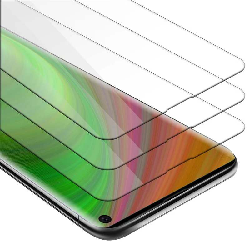 Cadorabo 3x Panzer Folie kompatibel mit Samsung Galaxy S10 4G - Schutzfolie 3er Pack Gehärtetes (Tempered) Display-Schutzglas in 9H Härte mit 3D Touch Kompatibilität