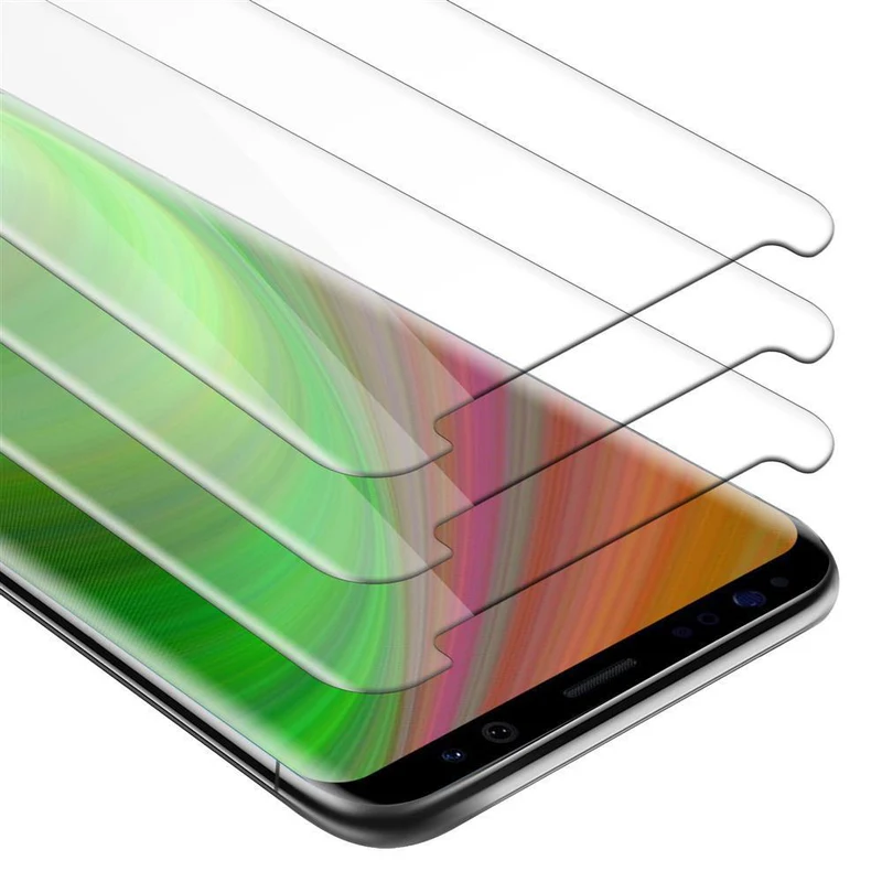 Cadorabo 3x Panzer Folie kompatibel mit Samsung Galaxy S9 - Schutzfolie 3er Pack Gehärtetes (Tempered) Display-Schutzglas in 9H Härte mit 3D Touch Kompatibilität