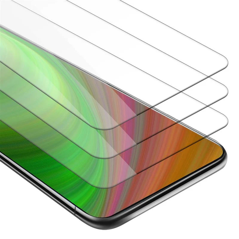 Cadorabo 3x Panzer Folie kompatibel mit Samsung Galaxy A80 / A90 4G - Schutzfolie 3er Pack Gehärtetes (Tempered) Display-Schutzglas in 9H Härte mit 3D Touch Kompatibilität
