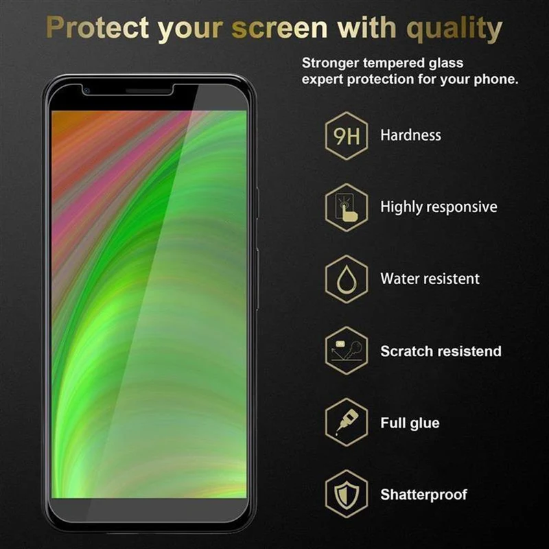 Cadorabo Panzer Folie kompatibel mit Google PIXEL 3A - Schutzfolie Gehärtetes (Tempered) Display-Schutzglas in 9H Härte mit 3D Touch Kompatibilität