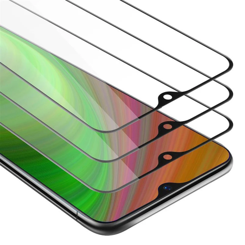 Cadorabo 3x Vollbild Panzer Folie kompatibel mit Oppo R17 - Schutzfolie 3er Pack Gehärtetes (Tempered) Display-Schutzglas in 9H Härte mit 3D Touch