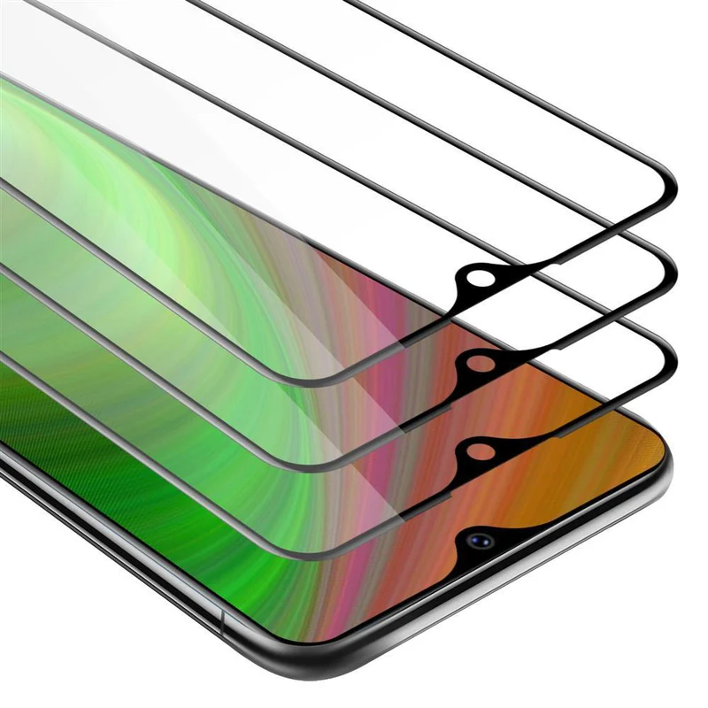 Cadorabo 3x Vollbild Panzer Folie kompatibel mit Vivo Y91C - Schutzfolie 3er Pack Gehärtetes (Tempered) Display-Schutzglas in 9H Härte mit 3D Touch