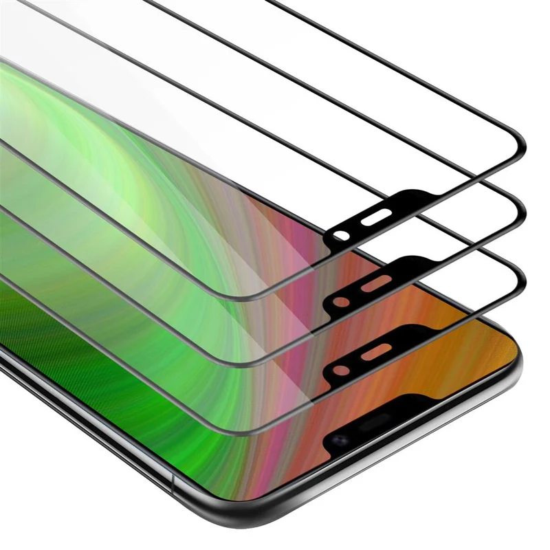 Cadorabo 3x Vollbild Panzer Folie kompatibel mit Vivo Y85 - Schutzfolie 3er Pack Gehärtetes (Tempered) Display-Schutzglas in 9H Härte mit 3D Touch