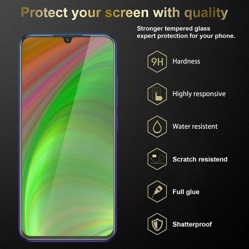 Cadorabo 3x Vollbild Panzer Folie kompatibel mit Vivo V11 / V11 PRO - Schutzfolie 3er Pack Gehärtetes (Tempered) Display-Schutzglas in 9H Härte mit 3D Touch