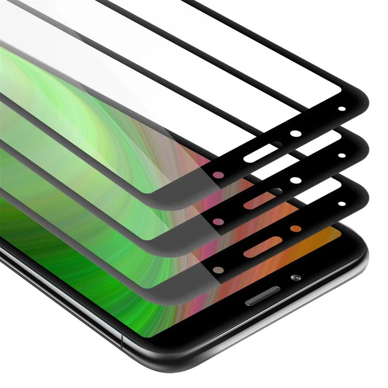 Cadorabo 3x Vollbild Panzer Folie kompatibel mit Xiaomi RedMi 7A - Schutzfolie 3er Pack Gehärtetes (Tempered) Display-Schutzglas in 9H Härte mit 3D Touch