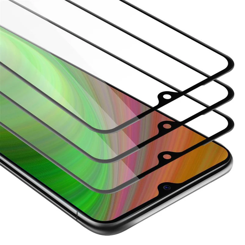 Cadorabo 3x Vollbild Panzer Folie kompatibel mit Xiaomi Mi 9 - Schutzfolie 3er Pack Gehärtetes (Tempered) Display-Schutzglas in 9H Härte mit 3D Touch