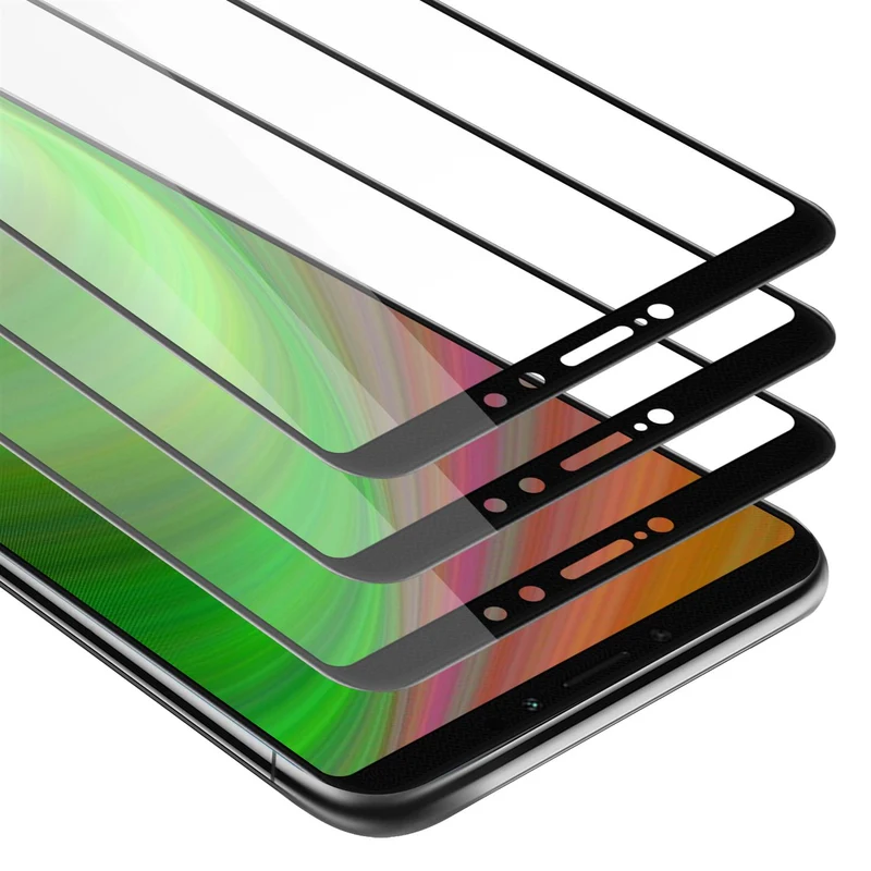 Cadorabo 3x Vollbild Panzer Folie kompatibel mit Xiaomi Mi MAX 2 - Schutzfolie 3er Pack Gehärtetes (Tempered) Display-Schutzglas in 9H Härte mit 3D Touch