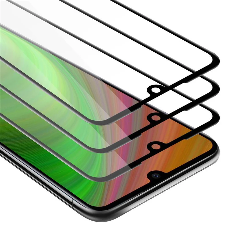 Cadorabo 3x Vollbild Panzer Folie kompatibel mit Xiaomi RedMi 7 - Schutzfolie 3er Pack Gehärtetes (Tempered) Display-Schutzglas in 9H Härte mit 3D Touch