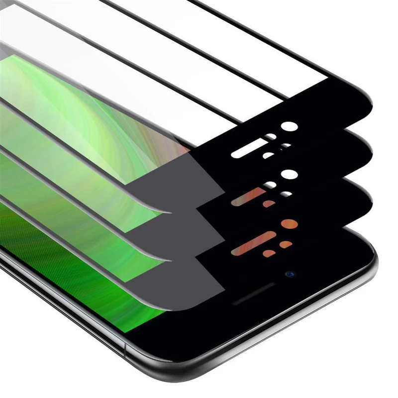 Cadorabo 3x Vollbild Panzer Folie kompatibel mit Apple iPhone 6 / 6S - Schutzfolie 3er Pack Gehärtetes (Tempered) Display-Schutzglas in 9H Härte mit 3D Touch