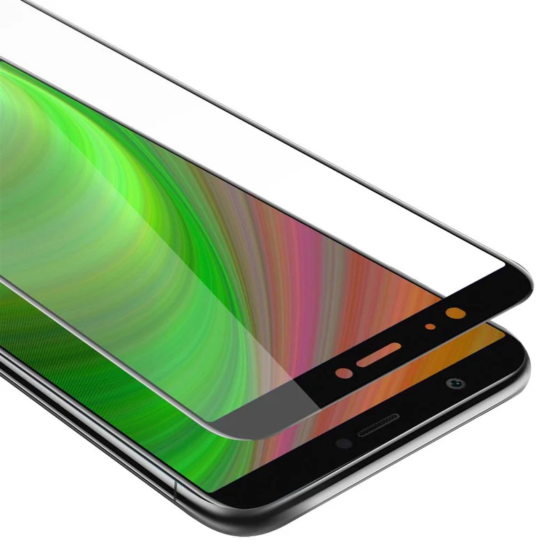 Cadorabo Vollbild Panzer Folie kompatibel mit Huawei P SMART 2018 / Enjoy 7S - Schutzfolie Gehärtetes (Tempered) Display-Schutzglas in 9H Härte mit 3D Touch