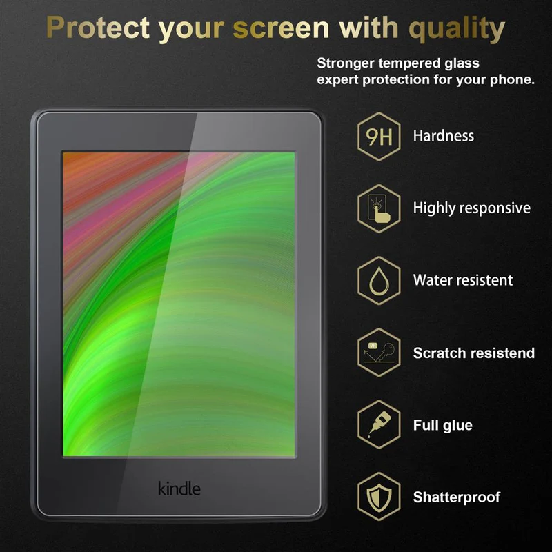 Cadorabo Panzer Folie kompatibel mit Kindle Paperwhite 2015 (7. Gen.) Gehärtetes (Tempered) Display-Schutzglas in 9H Härte mit 3D Touch Kompatibilität