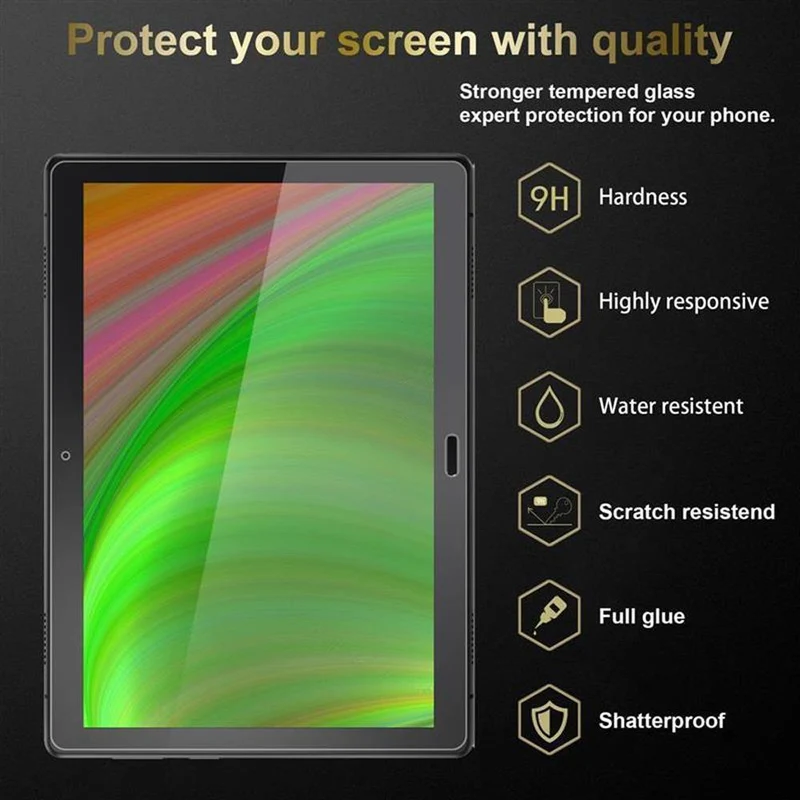 Cadorabo Panzer Folie kompatibel mit Lenovo Tab P10 (10.1 Zoll) Gehärtetes (Tempered) Display-Schutzglas in 9H Härte mit 3D Touch Kompatibilität