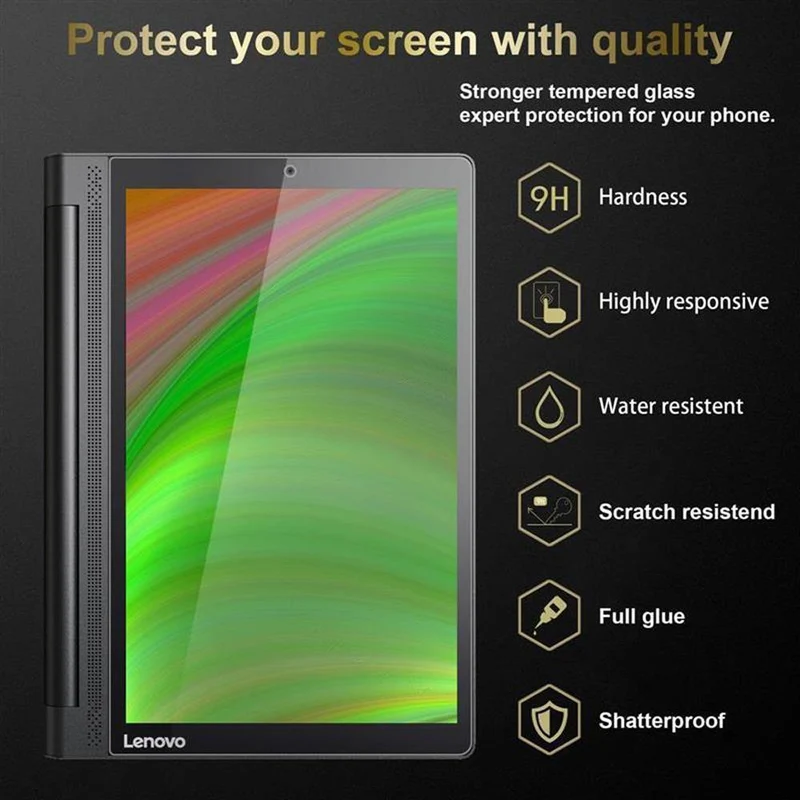 Cadorabo Panzer Folie kompatibel mit Lenovo Yoga Tab 3 PLUS (10.1 Zoll) Gehärtetes (Tempered) Display-Schutzglas in 9H Härte mit 3D Touch Kompatibilität