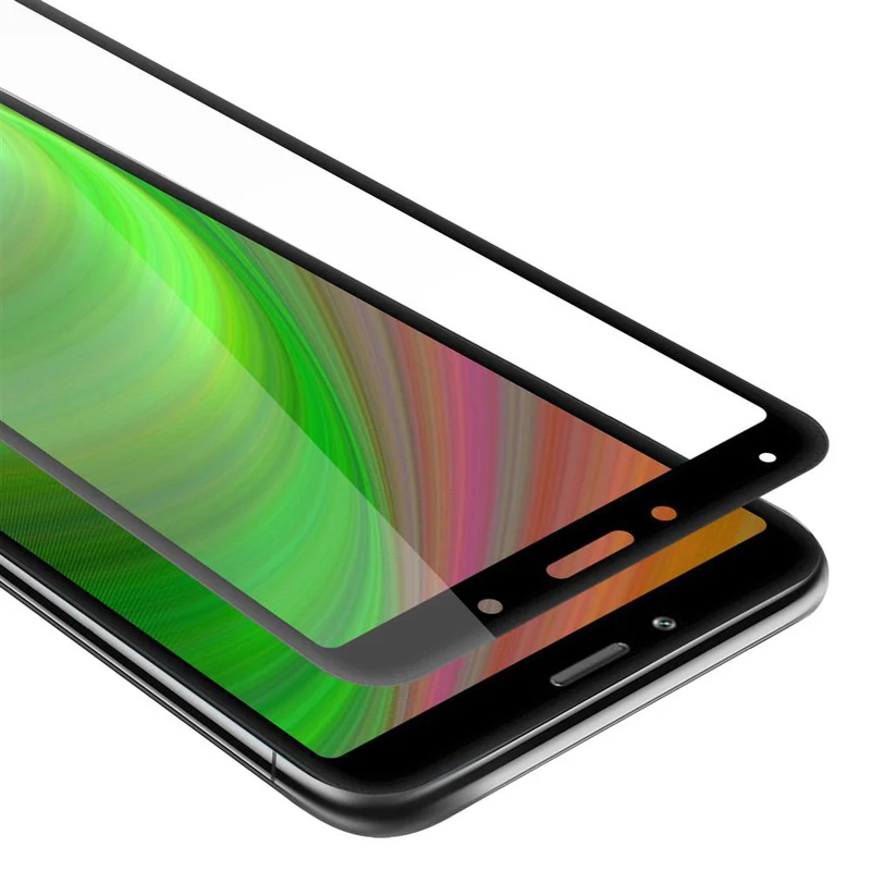 Cadorabo Vollbild Panzer Folie kompatibel mit Xiaomi RedMi 7A - Schutzfolie Gehärtetes (Tempered) Display-Schutzglas in 9H Härte mit 3D Touch