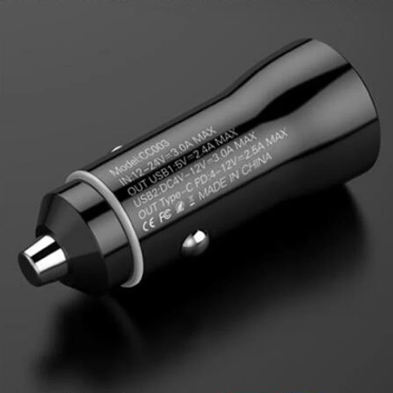Cadorabo KFZ Ladegerät 2-Port Dual USB Ladeadapter 3.0 Quick Charge mit 2 Anschlüssen - Universal Auto Schnellladegerät für Smartphones, Tablets, Navi etc.