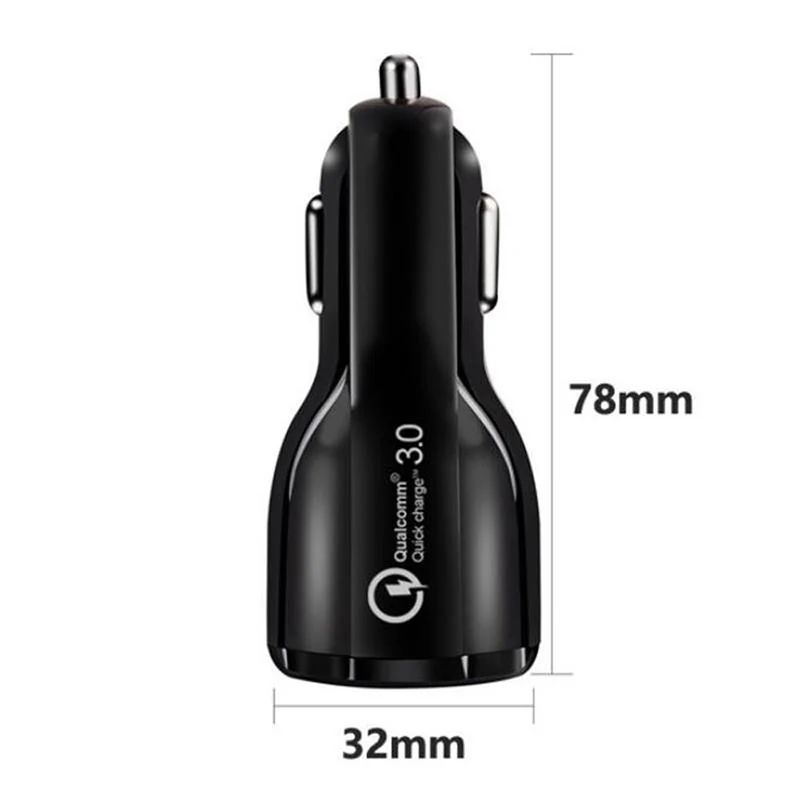 Cadorabo KFZ Ladegerät 2-Port Dual USB Ladeadapter 3.0 Quick Charge mit 2 Anschlüssen - Universal Auto Schnellladegerät für Smartphones, Tablets, Navi etc.
