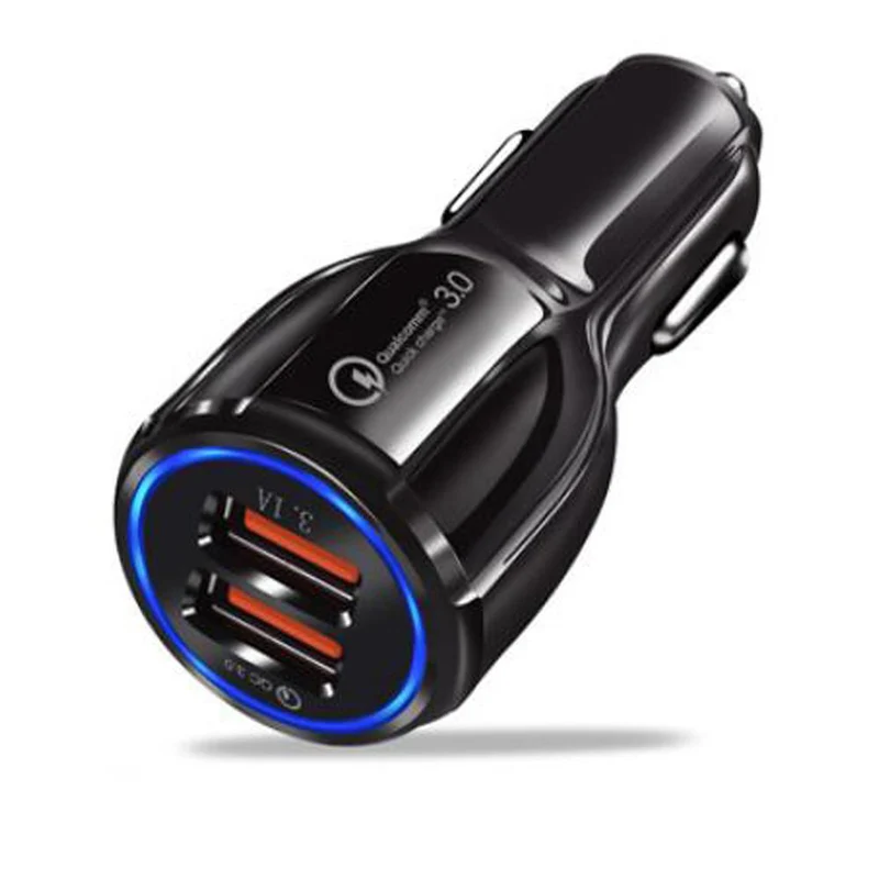 Cadorabo KFZ Ladegerät 2-Port Dual USB Ladeadapter 3.0 Quick Charge mit 2 Anschlüssen - Universal Auto Schnellladegerät für Smartphones, Tablets, Navi etc.