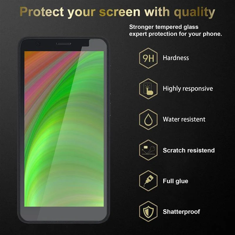 Cadorabo Panzer Folie kompatibel mit ZTE Blade A3 2019 - Schutzfolie Gehärtetes (Tempered) Display-Schutzglas in 9H Härte mit 3D Touch Kompatibilität
