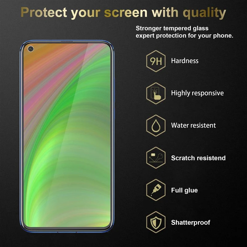 Cadorabo Panzer Folie kompatibel mit Honor View 20 - Schutzfolie Gehärtetes (Tempered) Display-Schutzglas in 9H Härte mit 3D Touch Kompatibilität