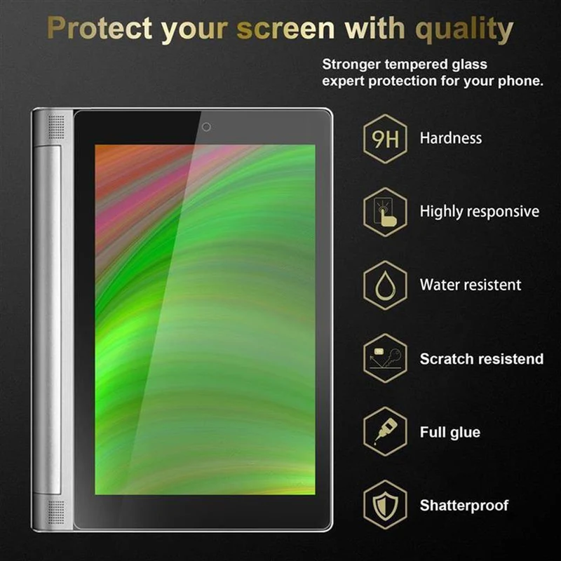 Cadorabo Panzer Folie kompatibel mit Lenovo Yoga Tab 2 (10.1 Zoll) Gehärtetes (Tempered) Display-Schutzglas in 9H Härte mit 3D Touch Kompatibilität