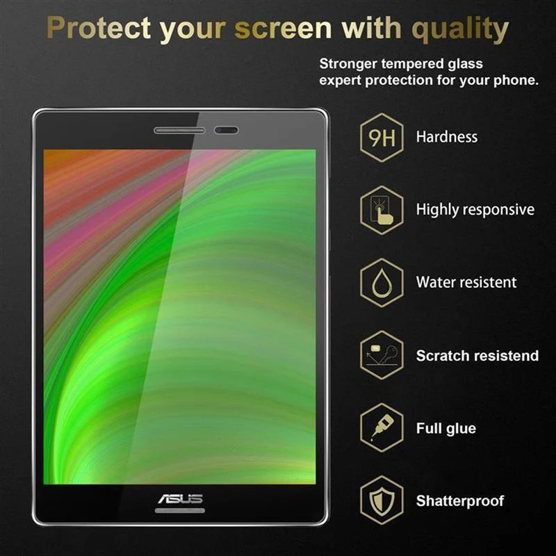 Cadorabo Panzer Folie kompatibel mit Asus ZenPad S (8.0 Zoll) Gehärtetes (Tempered) Display-Schutzglas in 9H Härte mit 3D Touch Kompatibilität