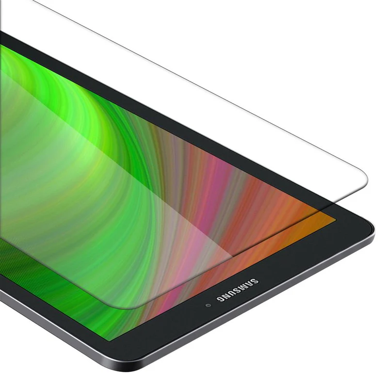 Cadorabo Panzer Folie kompatibel mit Samsung Galaxy Tab E (9.6 Zoll) Gehärtetes (Tempered) Display-Schutzglas in 9H Härte mit 3D Touch Kompatibilität