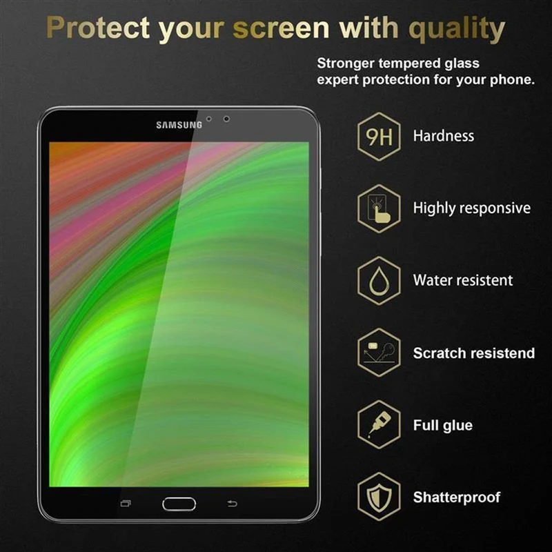 Cadorabo Panzer Folie kompatibel mit Samsung Galaxy Tab S3 (9.7 Zoll) Gehärtetes (Tempered) Display-Schutzglas in 9H Härte mit 3D Touch Kompatibilität