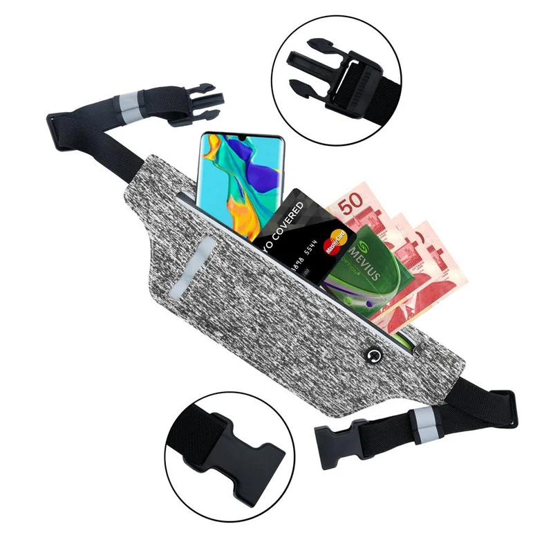 Cadorabo Sport Bauchtasche mit Flaschenfach und Fach für Handys Längenverstellbare Hüfttasche Gürteltasche Handytasche und Reißverschluss