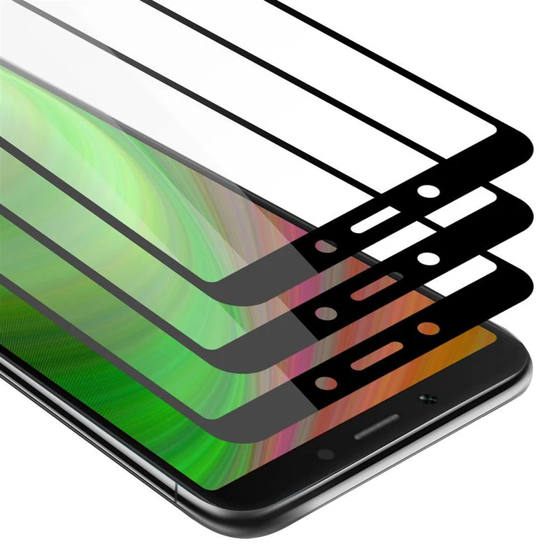 Cadorabo 3x Vollbild Panzer Folie kompatibel mit Xiaomi RedMi 6 - Schutzfolie 3er Pack Gehärtetes (Tempered) Display-Schutzglas in 9H Härte mit 3D Touch