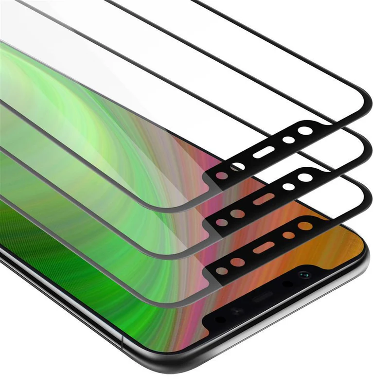 Cadorabo 3x Vollbild Panzer Folie kompatibel mit Xiaomi Pocophone F1 - Schutzfolie 3er Pack Gehärtetes (Tempered) Display-Schutzglas in 9H Härte mit 3D Touch
