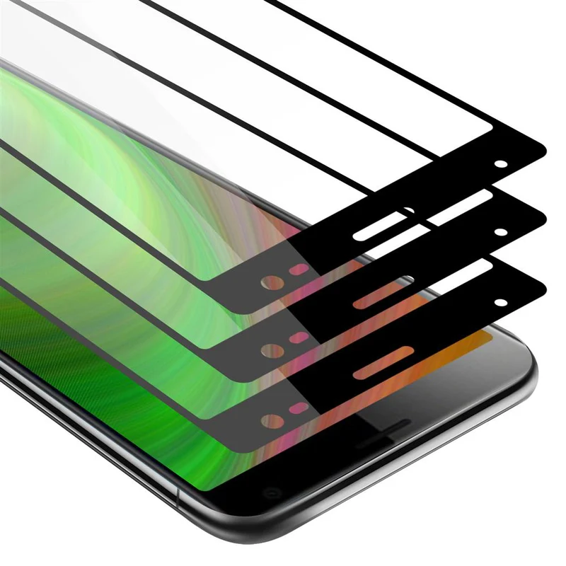 Cadorabo 3x Vollbild Panzer Folie kompatibel mit Sony Xperia 10 PLUS - Schutzfolie 3er Pack Gehärtetes (Tempered) Display-Schutzglas in 9H Härte mit 3D Touch