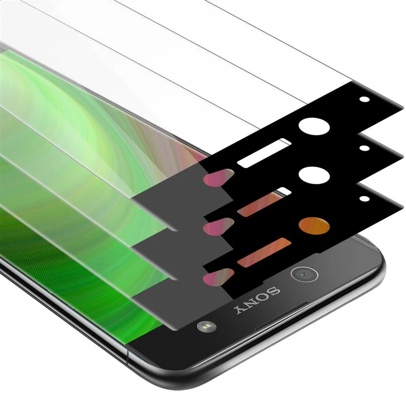 Cadorabo 3x Vollbild Panzer Folie kompatibel mit Sony Xperia XA ULTRA - Schutzfolie 3er Pack Gehärtetes (Tempered) Display-Schutzglas in 9H Härte mit 3D Touch