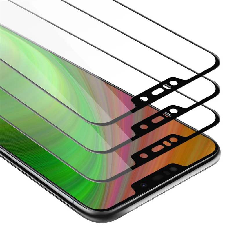 Cadorabo 3x Vollbild Panzer Folie kompatibel mit Asus ZenFone MAX M2 - Schutzfolie 3er Pack Gehärtetes (Tempered) Display-Schutzglas in 9H Härte mit 3D Touch