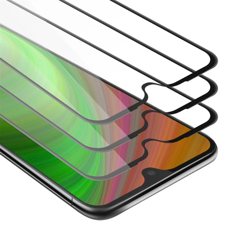Cadorabo 3x Vollbild Panzer Folie kompatibel mit Motorola MOTO G7 / G7 PLUS - Schutzfolie 3er Pack Gehärtetes (Tempered) Display-Schutzglas in 9H Härte mit 3D Touch
