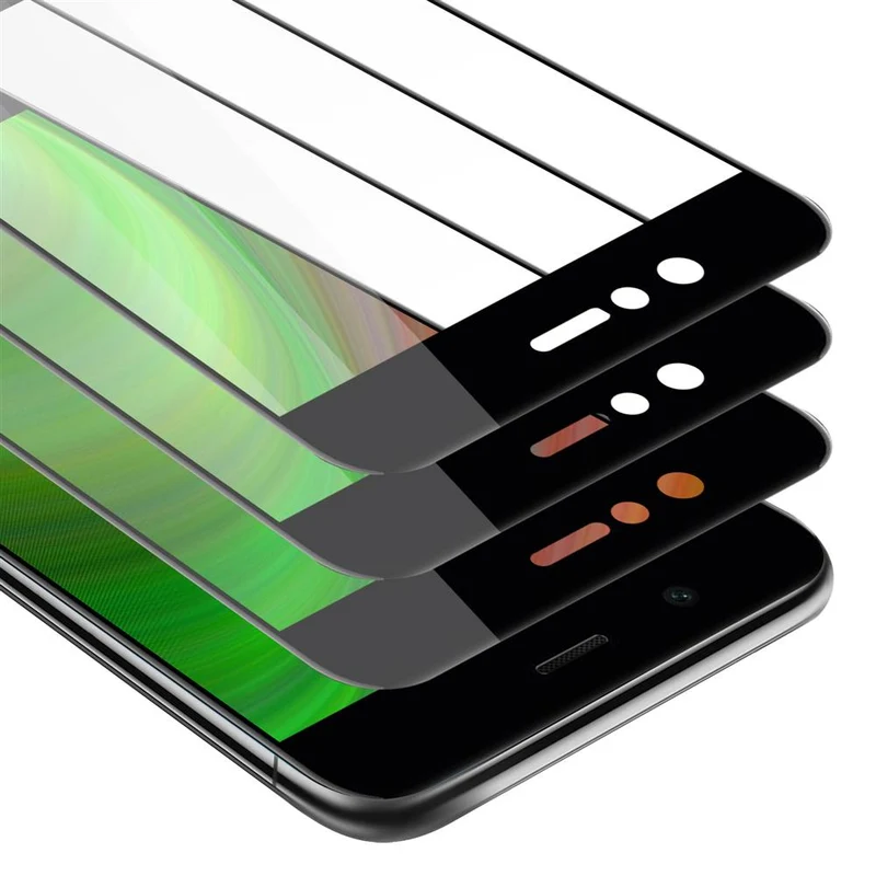 Cadorabo 3x Vollbild Panzer Folie kompatibel mit Huawei NOVA 2 - Schutzfolie 3er Pack Gehärtetes (Tempered) Display-Schutzglas in 9H Härte mit 3D Touch