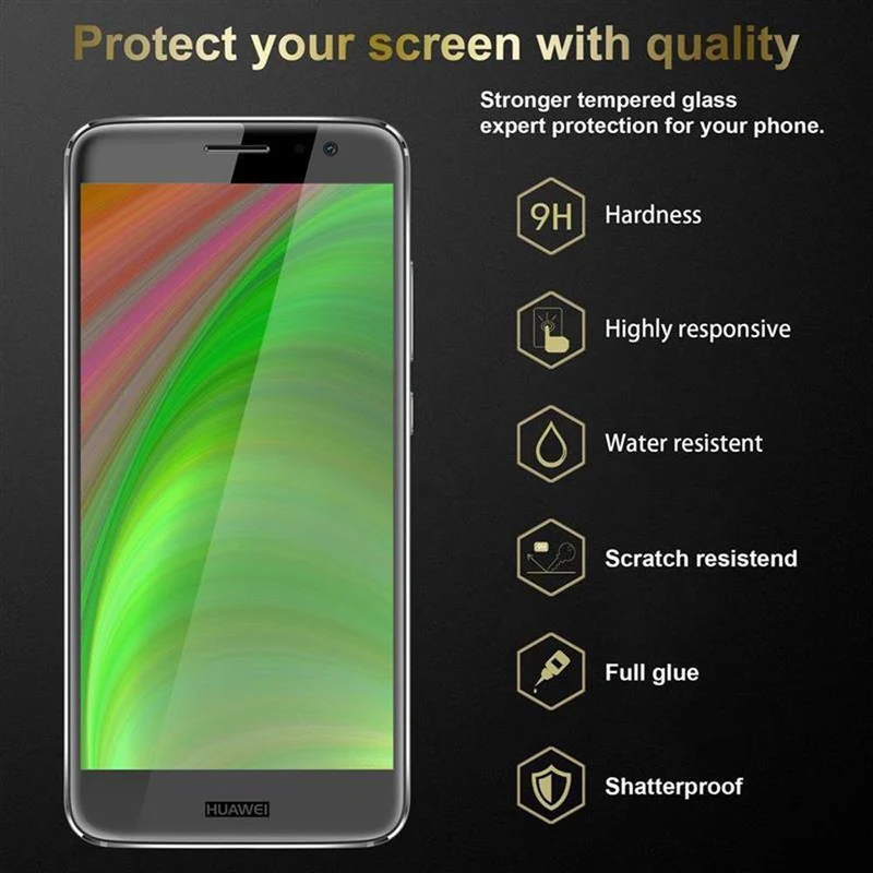 Cadorabo 3x Vollbild Panzer Folie kompatibel mit Huawei NOVA PLUS - Schutzfolie 3er Pack Gehärtetes (Tempered) Display-Schutzglas in 9H Härte mit 3D Touch