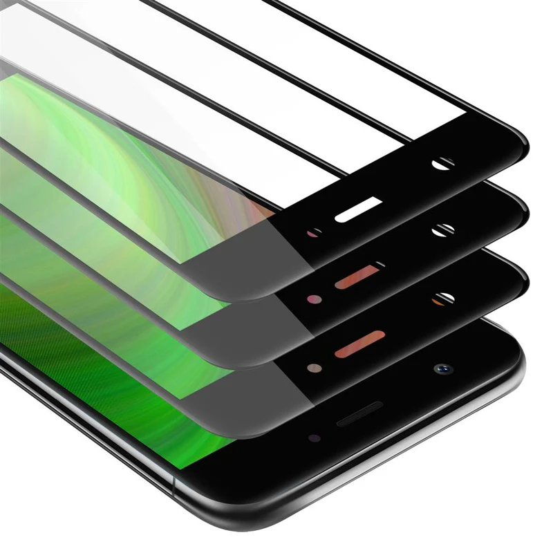 Cadorabo 3x Vollbild Panzer Folie kompatibel mit Huawei NOVA - Schutzfolie 3er Pack Gehärtetes (Tempered) Display-Schutzglas in 9H Härte mit 3D Touch
