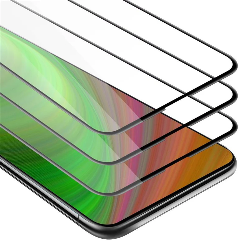 Cadorabo 3x Vollbild Panzer Folie kompatibel mit Honor 9X PRO - Schutzfolie 3er Pack Gehärtetes (Tempered) Display-Schutzglas in 9H Härte mit 3D Touch