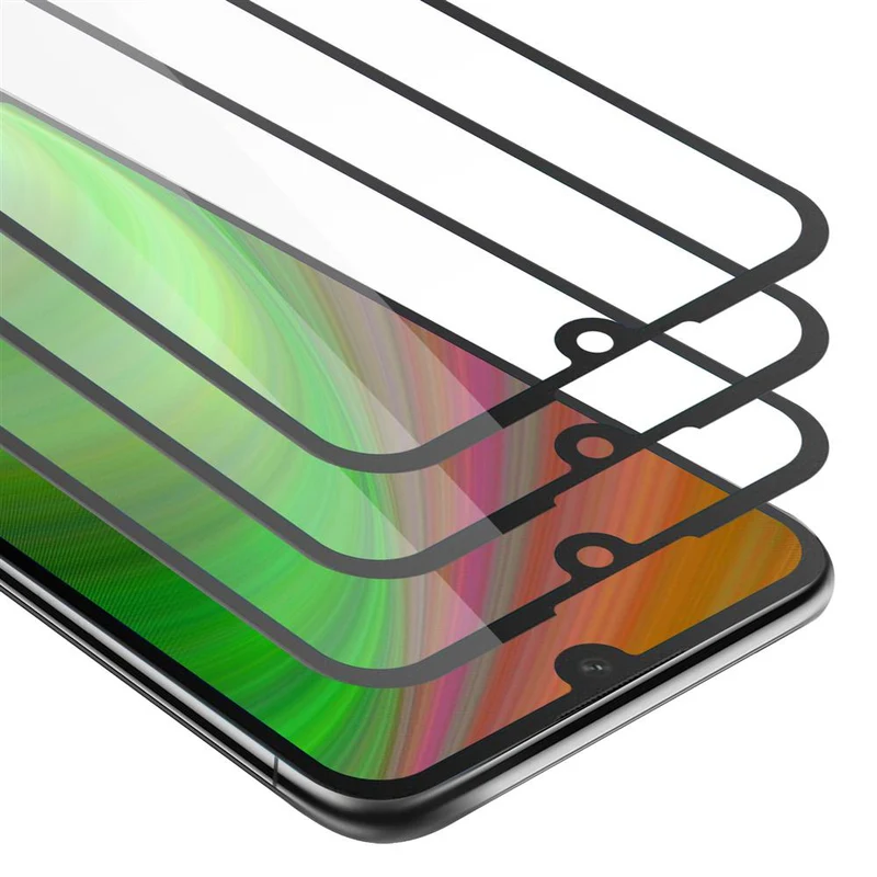 Cadorabo 3x Vollbild Panzer Folie kompatibel mit Huawei Y5 2019 / Enjoy Play 8 / Honor 8S - Schutzfolie 3er Pack Gehärtetes (Tempered) Display-Schutzglas in 9H Härte mit 3D Touch