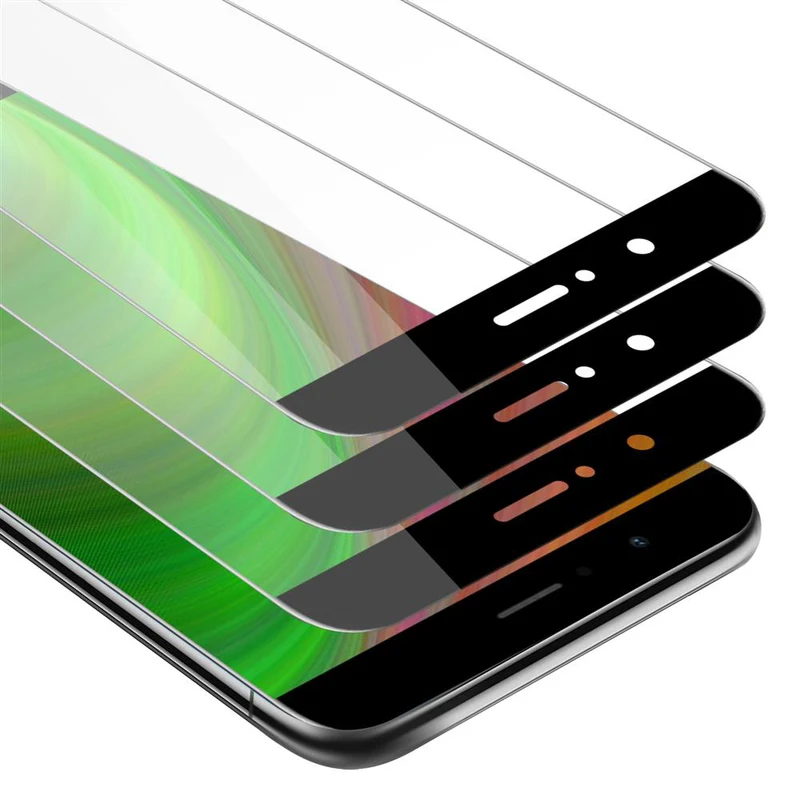 Cadorabo 3x Vollbild Panzer Folie kompatibel mit Honor V9 - Schutzfolie 3er Pack Gehärtetes (Tempered) Display-Schutzglas in 9H Härte mit 3D Touch